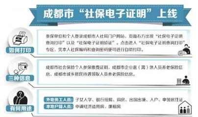 成都社保证明即日起可网上自助打印